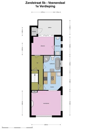 Floorplan - Zandstraat 5BIS, 3901 CH Veenendaal